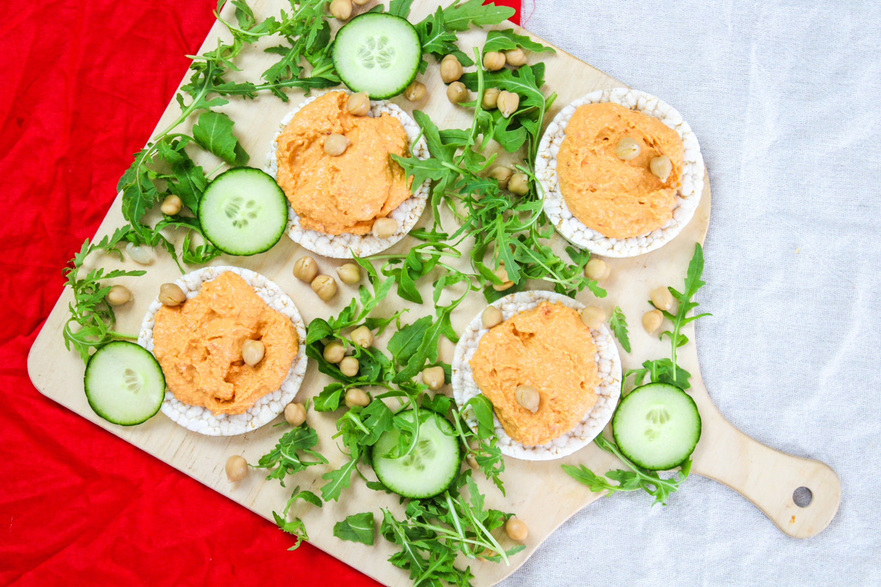 Red Pepper Hummus Rice Cakes GreggWallace.Health