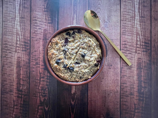Seeds, Apple and Blueberry Baked Oats