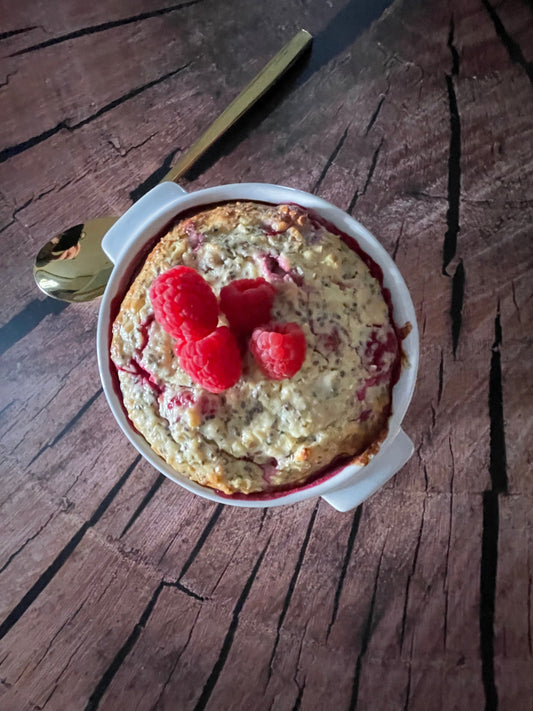 Baked Raspberry and chia  Breakfast Cheesecake
