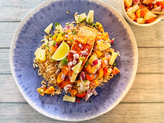 Paprika Salmon with a Pineapple and Tomato Salsa