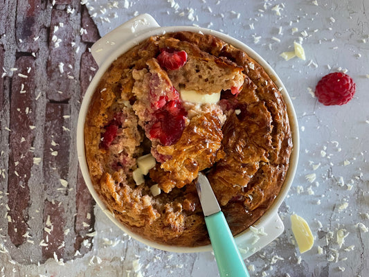 Raspberry & White Chocolate Baked Oats