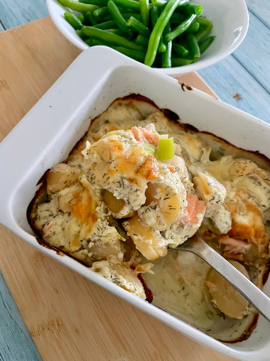 Salmon, Leek and Potato Bake