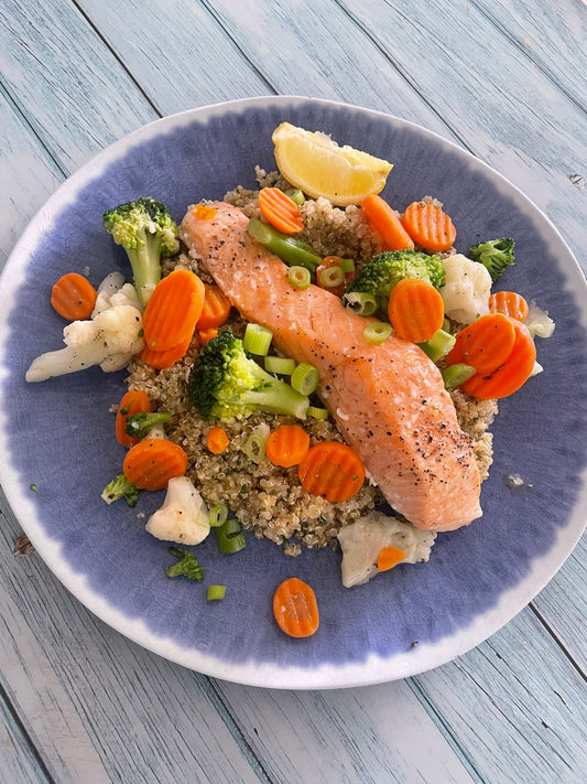Salmon, Quinoa and Roasted Vegetables