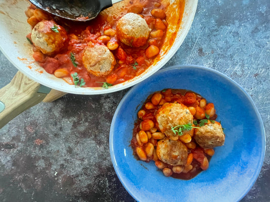 Meatballs with Butter Beans in a Tomato & Herb Sauce