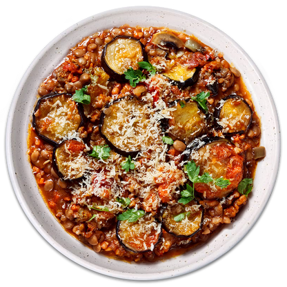 Lentil & Aubergine Parmigiana