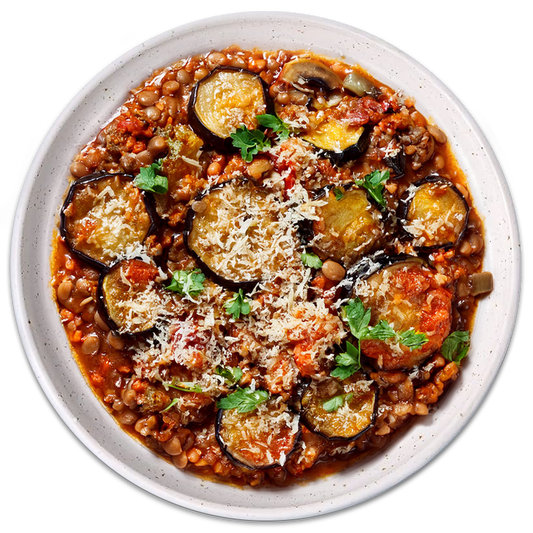 Lentil & Aubergine Parmigiana